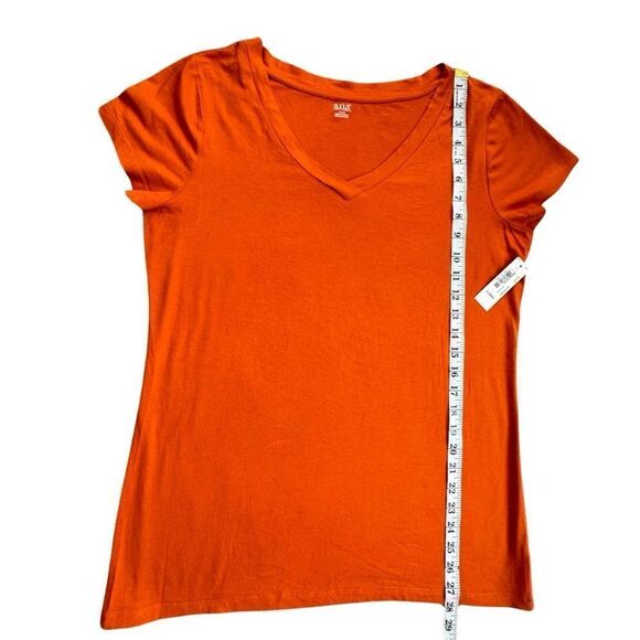a.n.a Womens V Neck Short Sleeve T-Shirt Orange Sunset Size XL - Picture 6 of 9